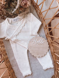 Pointelle Side Tie Romper