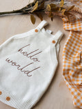 Hello World Romper - White