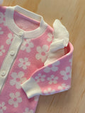 Daisy Romper + Headband Set - Baby Pink