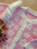 Daisy Romper + Headband Set - Baby Pink