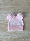 Floral Cotton Beanie - Soft Pink