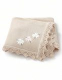 Floral Embroidery Cotton Blanket
