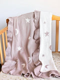 Moon & Stars Cotton Knit Blanket