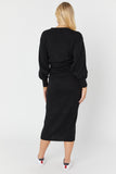 Knit Wrap Dress (Black)