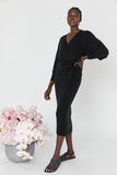 Knit Wrap Dress (Black)
