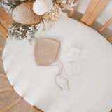 Newborn Knit Bonnet & Booties - White