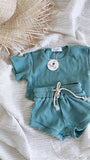 Cropped Tee - Lake Blue