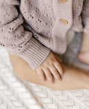 Two Darlings Dusty Lilac Knit Baby Cardigan