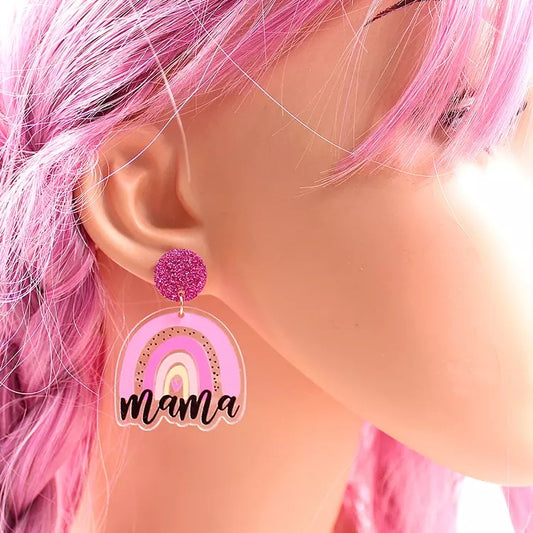 Glitter Mama Rainbow Earrings