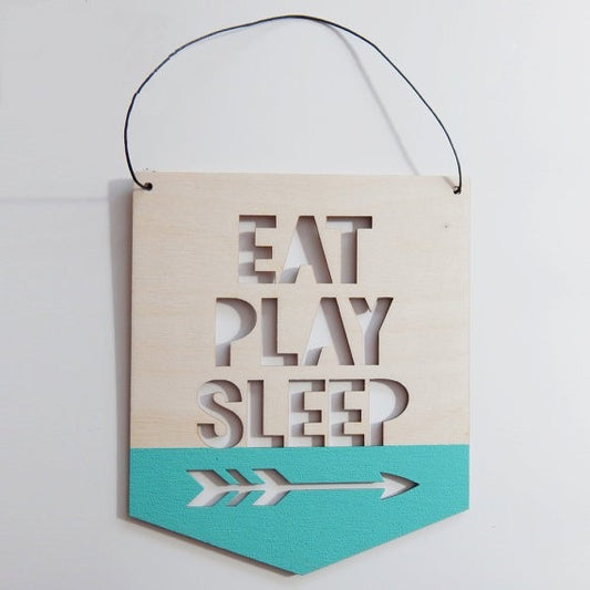 Eat Play Sleep Wall Hanging - Green