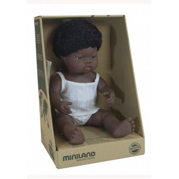 African Boy 38cm - Miniland Doll