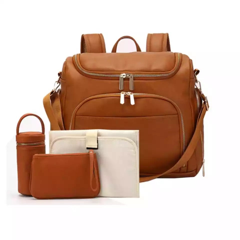 PU Leather Nappy Bag + Accessories - Preorder