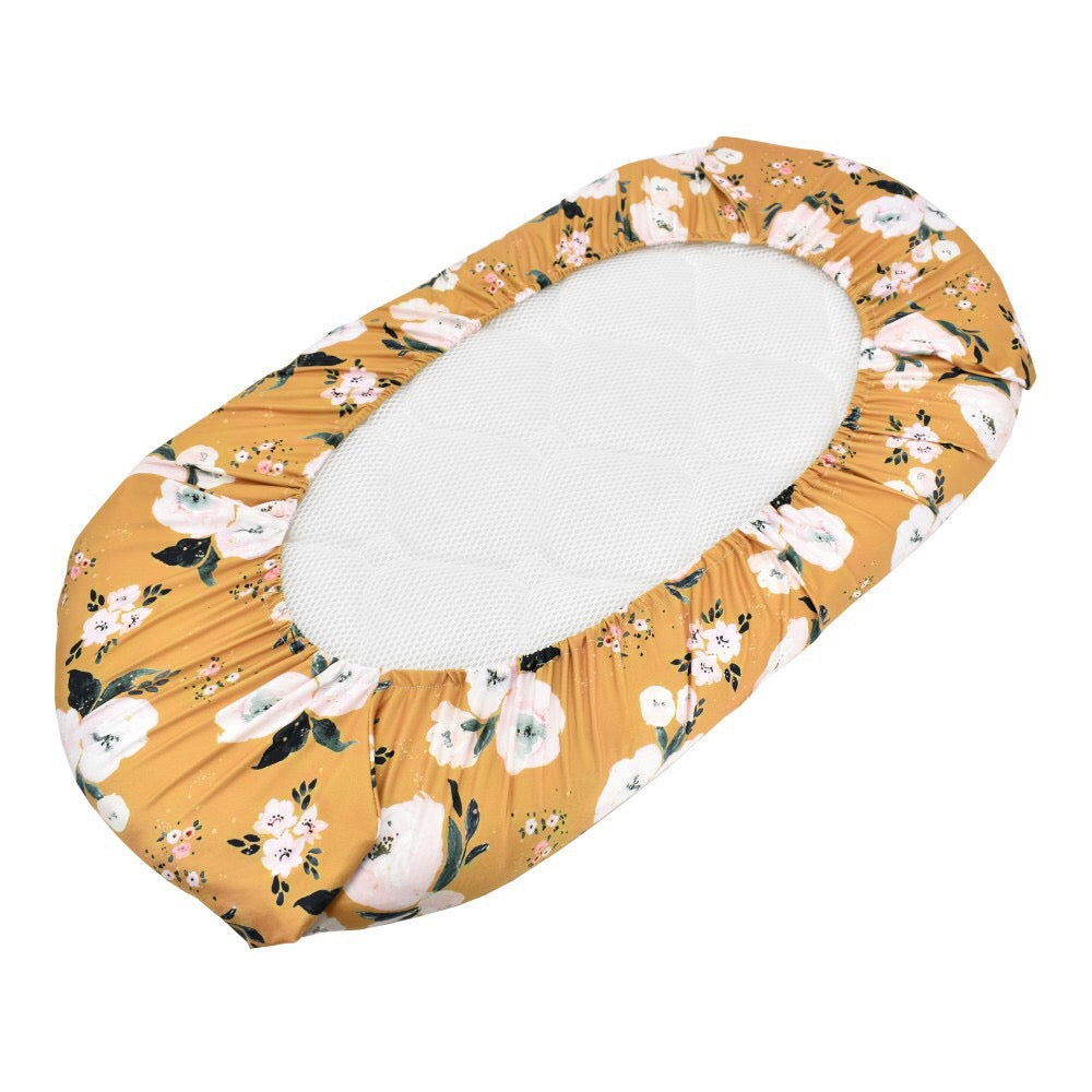 Mustard Floral Fitted Bassinet Sheet