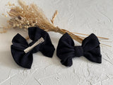 Cashmere Hair Bow Clip - Black