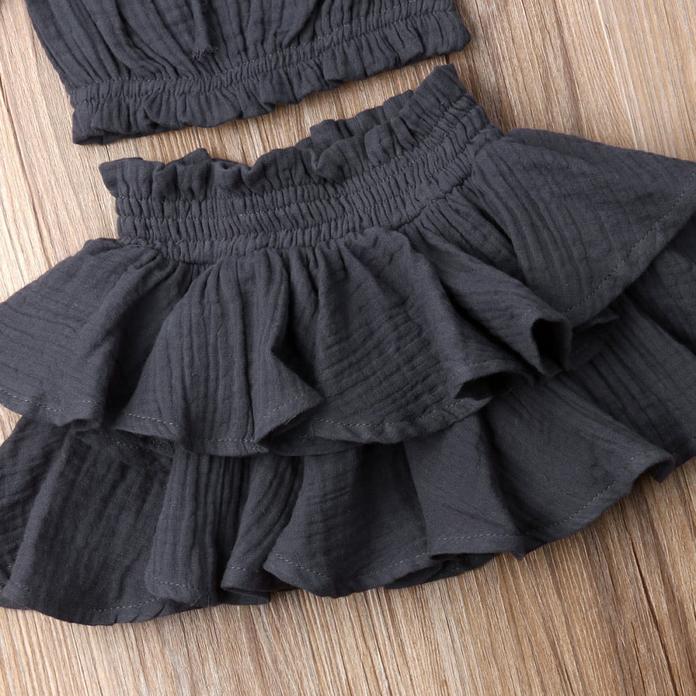 Cotton Crop & Skirt Set