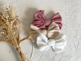 Cashmere Hair Bow Clip - White