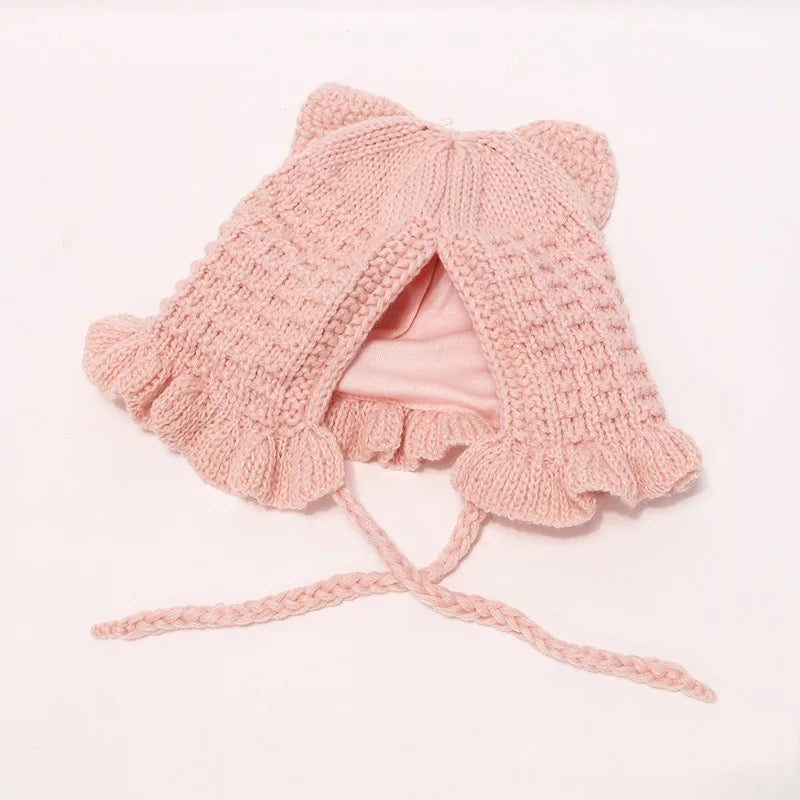 Knitted Wool Bunny Rabbit Bonnet