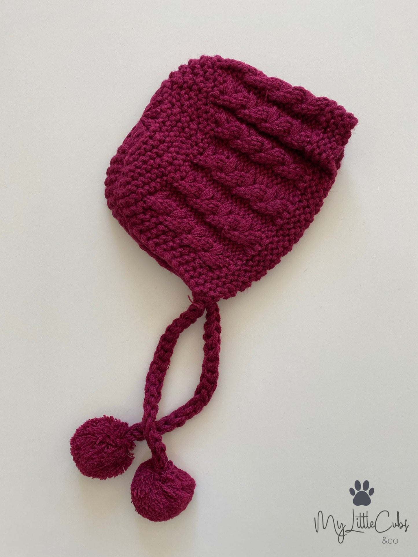 Knitted Beanie - Wine Red