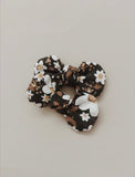 Black Daisy Floral Bow