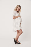Portobello Cotton Dress - Taupe/White Check