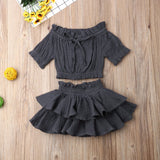 Cotton Crop & Skirt Set