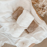 Heirloom Willow Knit Blanket - 100% Cotton - Cookie