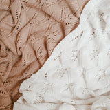 Heirloom Willow Knit Blanket - 100% Cotton - Cookie