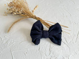 Cashmere Hair Bow Clip - Black