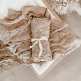 Heirloom Willow Knit Blanket - 100% Cotton - Cookie