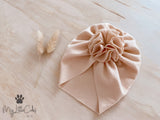 Beige Flower Turban