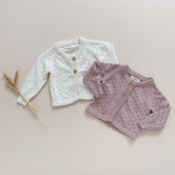 Two Darlings Dusty Lilac Knit Baby Cardigan