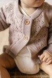 Two Darlings Dusty Lilac Knit Baby Cardigan