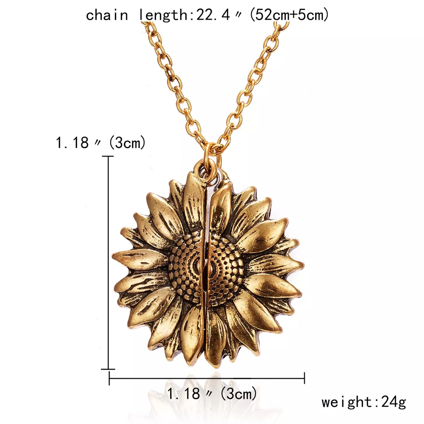 Sunflower Necklace - Yellow Gold