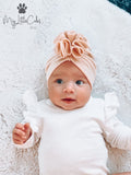 Beige Flower Turban