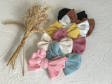 Cashmere Hair Bow Clip - Baby Pink