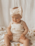 Bowie Waffle Oversized Topknot | Cream