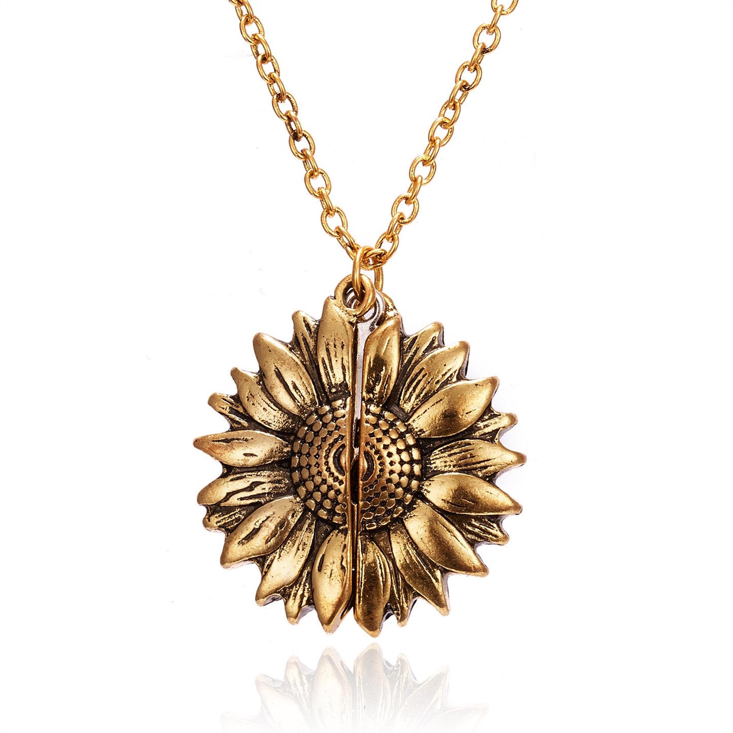 Sunflower Necklace - Yellow Gold