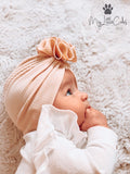 Beige Flower Turban