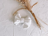 Cashmere Hair Bow Clip - White