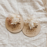 Dried Floral Wooden Baby Milestone Collection - Set of 14 - 10cm