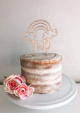 TWO Rainbow Cake Topper