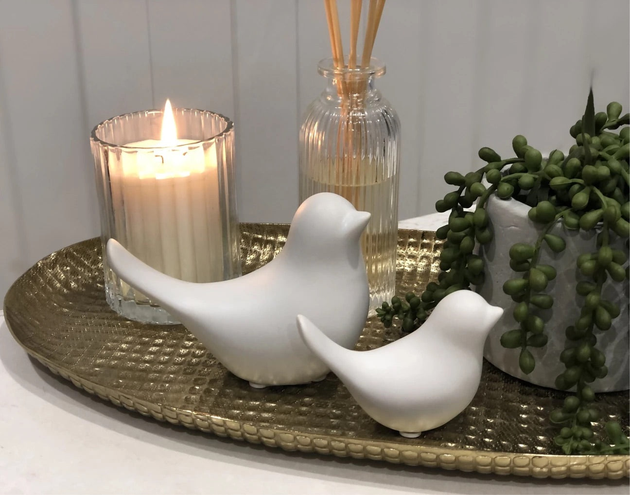 Ceramic Bird - Small / White